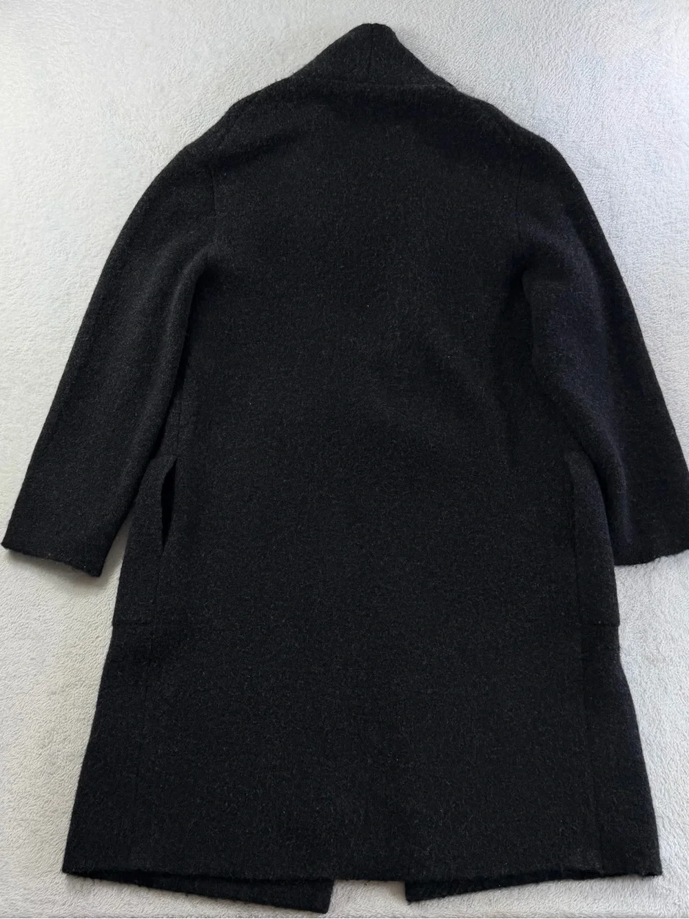 Vince Collar Cardigan Coat Merino Wool Alpaca Black S Relaxed Oversized Charcoal